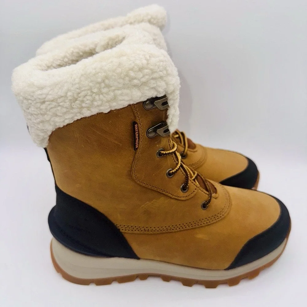 Carhartt Pellston Boots Women's Size 8.5 Gold Waterproof Leather‎ Shearling